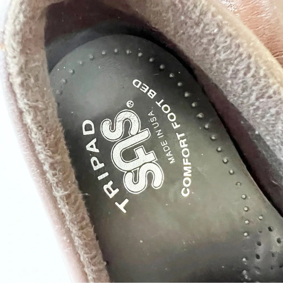 SAS Brown Leather Loafer Women’s Size 8.5 N Whipstitch Detail Comfort Orthapedic - Picture 7 of 8